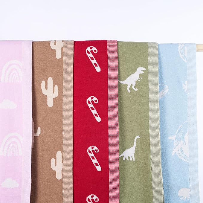SWaddle AN Rainbow Lilac Jacquard Baby Blanket, Size 30x40in, 100% Cotton Fabric, Two-Sided Breathable Throw Blanket for Boys and Girls