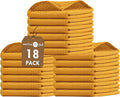 Native Fab 18 Pack Waffle Dish Cloths - 100% Cotton, Absorbent, Quick Drying, Washable Towels for Cleaning, Cooking, Baking - Great for Home, Restaurants, Bars & Cafes - 12 x 12 inch, Mustard Yellow