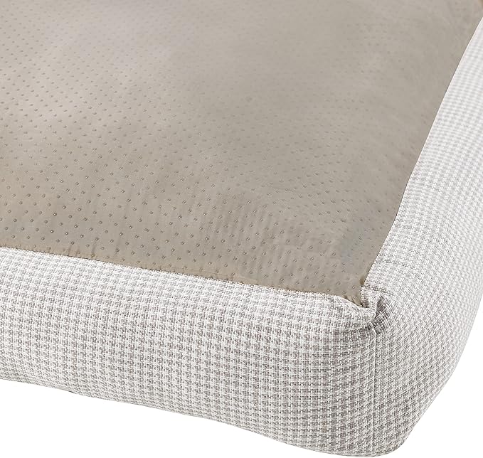 Sam's Pets Arlo Orthopedic Brown Plaid Dog Bed with Soft Fabric, Easy Cleaning, Non-Slip Grip, Modern Design, Large