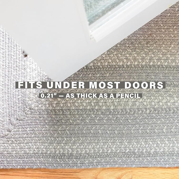 Homespice Grey Cloud Jute Braided Rugs 27x45 - Jute Country Kitchen Rugs for Farmhouse Decor