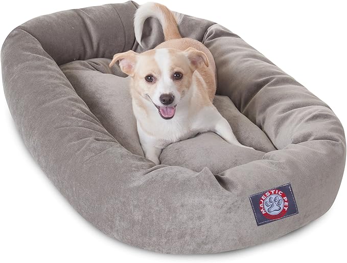 Majestic Pet Villa 32 Inch Shredded Memory Foam Dog Bed for Medium Sized Dog 32x23x7 Inch–Orthopedic Pet Bed - Washable Medium Puppy Mat with Head Support-Vintage