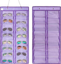 ANIZER Dual-sided Hanging Sunglasses Organizer Dust-Proof Glasses Storage Wall Pocket Eyeglasses Display Case with 32 Slots