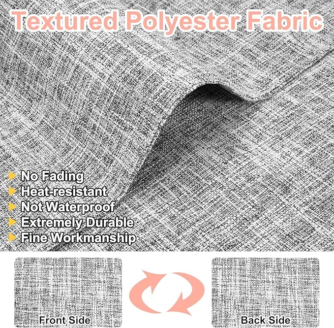 HARFINGTON 6pcs Linen Fabric Placemats 12" x 18" Polyester Rectangle Place Mats Machine Washable Heat Resistant Kitchen Table Mats for Outdoor Indoor Party Family Holiday, Silver Gray