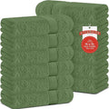 RIVERSIDE 12 Pack Premium 100% Cotton Face Wash Cloths, 12 x 12 Inches, Soft & Absorbent Face Towels for Bathroom Wash Clothes, 550 GSM, Luxury WashCloths for Showering, Body, Spa & Gym, Sage Green
