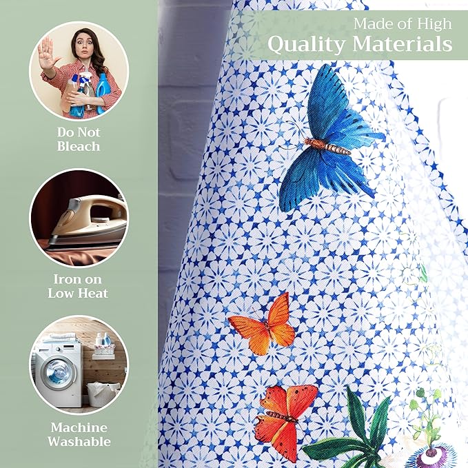 Maison d' Hermine Kitchen Towels Set of 3 100% Cotton 27.50" x 20" Reusable Cloth Tea Dish Towels Absorbent with Hanging Loop for Kitchen, Home, Dining, Cocktail Parties Spring/Summer (Passiflora)