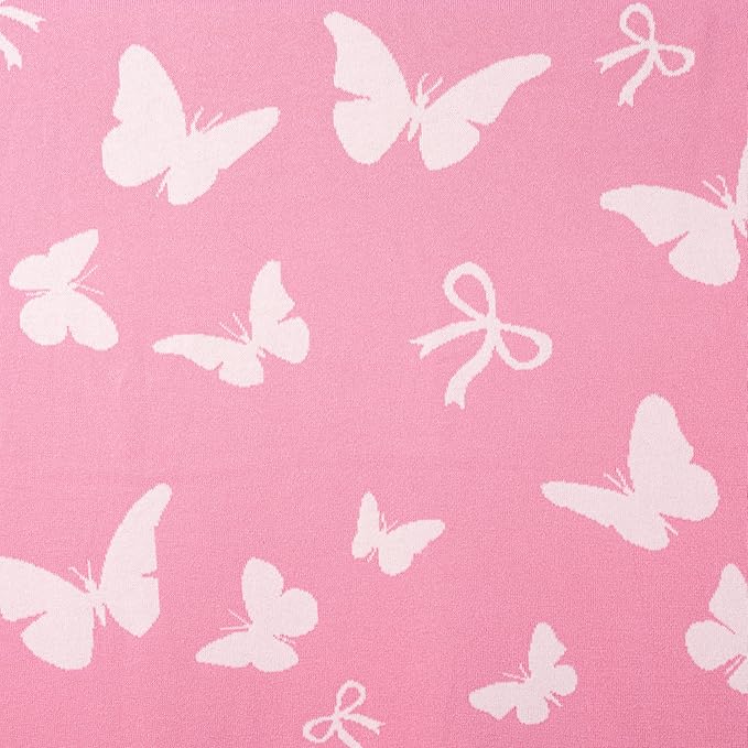 SWaddle AN Butterfly Jacquard Baby Blanket, Size 30x40in, 100% Cotton Fabric, Two-Sided Breathable Throw Blanket for Boys and Girls