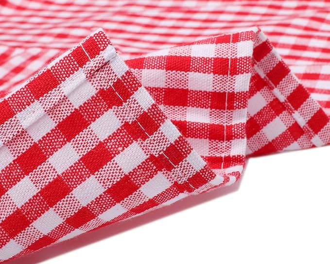 Jennice House Kids Aprons - Children's Artists Pure Cotton Gingham Apron With Pocket and Adjustable Neck Strap, Painting and Baby Chef Party Apron (Red, S)