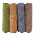 SwaddleDesigns Cotton Muslin Swaddle Blankets for Babies, Set of 4, Neutral Receiving Blankets for Newborn, Baby Registry & Gift, 46x46 inches, Wilderness