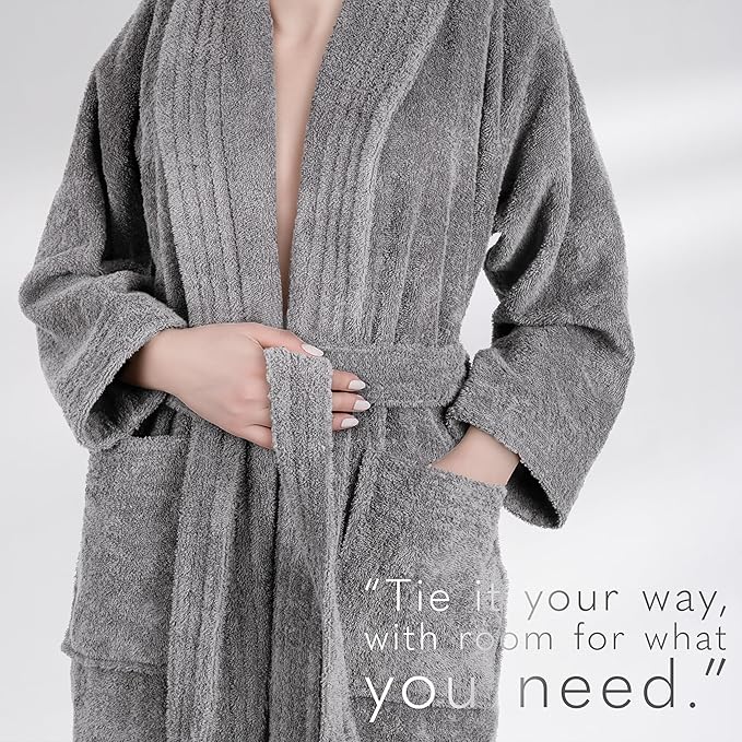 American Soft Linen Women’s 100% Cotton Terry Bathrobe – Soft, Absorbent, Quick Dry Turkish Robes for Women Quality Housecoat
