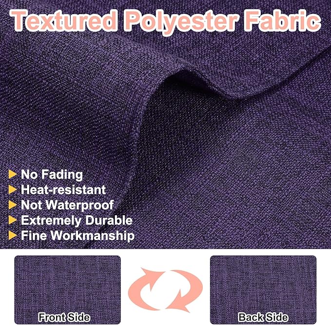 HARFINGTON 4pcs Linen Fabric Placemats 12" x 18" Polyester Rectangle Place Mats Machine Washable Heat Resistant Kitchen Table Mats for Outdoor Indoor Party Family Holiday, Purple
