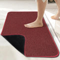 Christmas Bath Mat,Ultra Thin Bathroom Rugs,Bath Mats for Bathroom,No Slip Bath Rugs,Quick Dry,Machine Washable,Low Pile,Absorbent,Shower Outside,Sink,Home Decor Accessories.Red,1'5"x2'3"(17x27inch)
