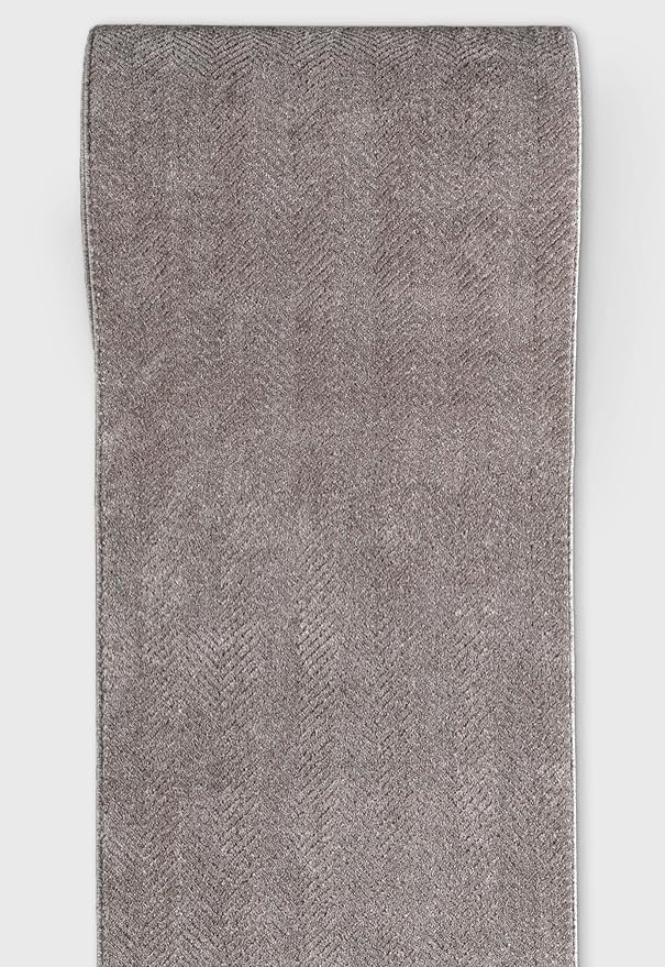 Well Woven Custom Size Hallway & Stair Runner- Harlow Pompeii Taupe 31 Inches Wide x 30 Feet Long Runner (31" x 30') Runner Rug - Modern Chevron Pattern, Ultra-Soft, Easy-Clean