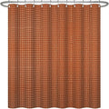 ggaimwf 48x72 Inch Solid Color Shower Curtain for Bathroom Waffle Bath Water Resistant Fabric Curtains Brown Modern Thick Shower Stall Curtain with Metal Hooks