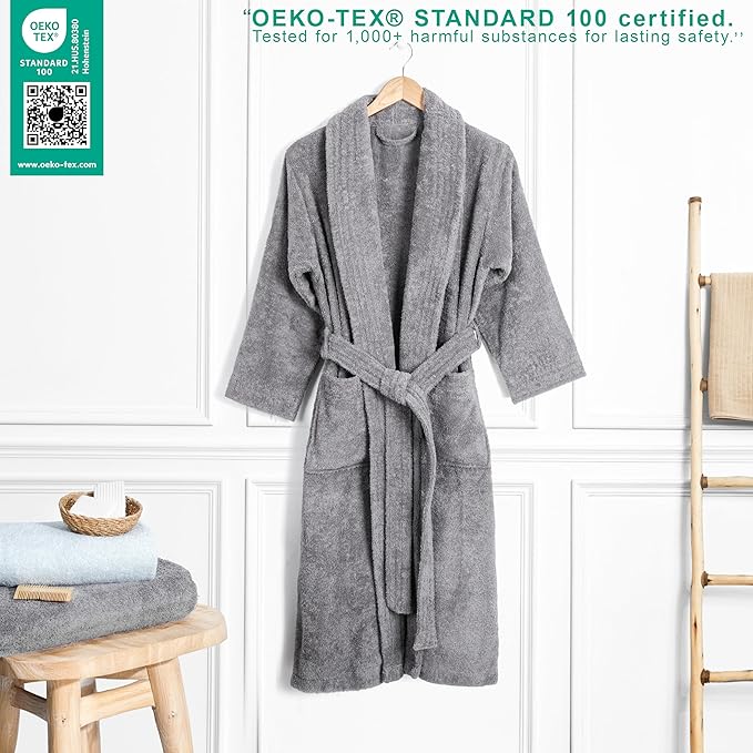 American Soft Linen Women’s 100% Cotton Terry Bathrobe – Soft, Absorbent, Quick Dry Turkish Robes for Women Quality Housecoat