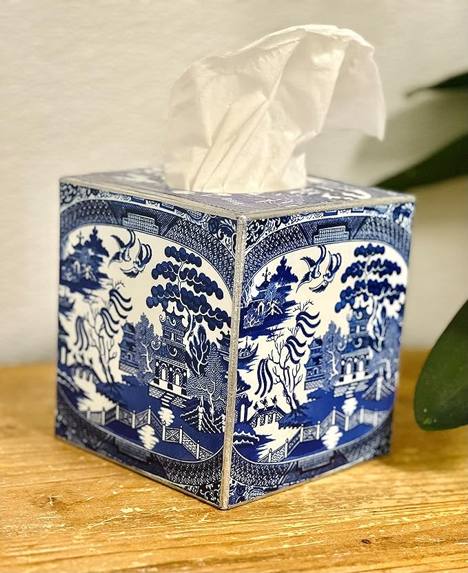 Blue Willow Tissue Box Cover