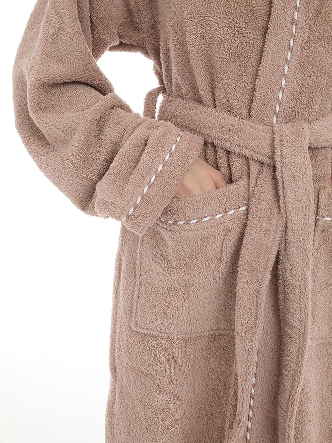 Seritaine Robes for Women, 100% Turkish Cotton Womens Robe, Luxury, Terry Cloth Long Spa Bathrobe