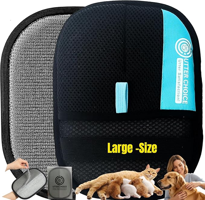 UTTER CHOICE Magic Brush Pet Hair Removal Glove for Dogs & Cats – Upgraded 2025 Reusable Electrostatic Grooming Mitt | Magic Dog Hair Remover Glove for Clothing, Couch,