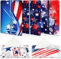 5 Pieces Tissues Purse Pocket Tissue Holder Reusable Travel Tissue Pouch Fabric Zipper Enclosed Small Size US Flag Pattern Tissue Holder for Purse Coins for 4th of July, 5.25 x 3 Inches (Star Style)