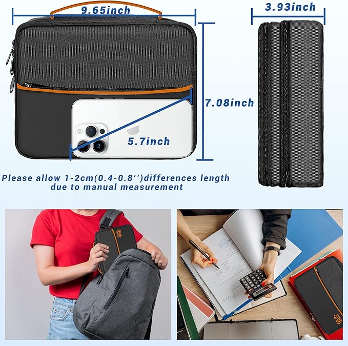 Miavers Electronics Organizer,Travel Cord Organizer Pouch, Portable Cable Organizer Bags, Waterproof Electronic Accessories Storage Case for Cables, Cords, Charger, Phone (Double Layer-Black)