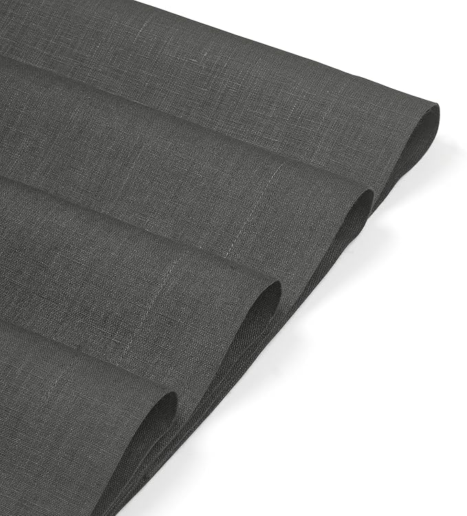 D'Moksha Homes Linen Charcoal Grey Placemats Set of 6-100% Pure Linen Placemats 14 x 19 Inch for Spring, Easter - Handcrafted and Machine Washable