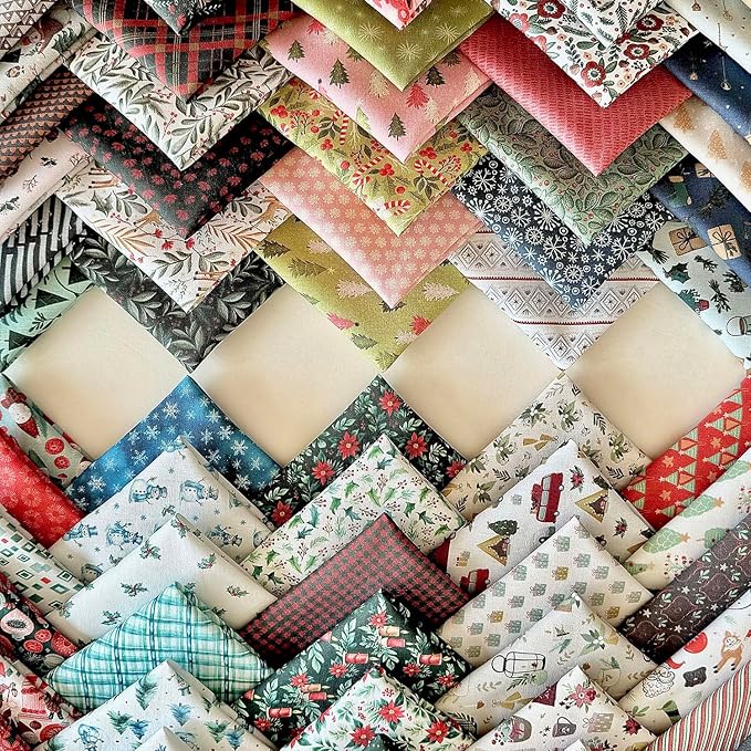 Cozy Patchwork Cotton Fabric Bundle – 60 Pre-Cut Squares (8×8 inch), 100% Cotton 140 GSM, Made in Turkey