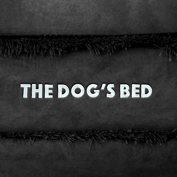 The Dog's Bed Replacement Outer Cover ONLY (Outer Cover ONLY - NO Bed, NO Waterproof Inner) for The Dog's Bed, Washable Plush Fabric, Medium (Black Plush) Veterinary Approved