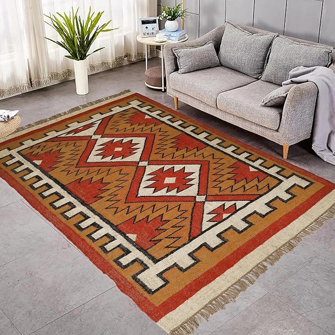 Klim Wool Jute Rug – Handwoven Elegance and Durability (Design 17)