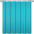 ggaimwf 72x78 Inch Solid Color Shower Curtain for Bathroom Waffle Bath Water Resistant Fabric Curtains Blue Green Modern Thick Shower Stall Curtain with Metal Hooks