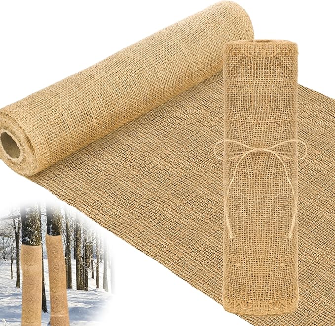 Buryeah 40 Inch x 33 ft Burlap Fabrics Roll Natural Gardening Multipurpose Burlap Weed Barrier Garden Landscape High Density Fabric Jute for Outdoor Home Craft Party Decor Wedding