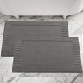 Superior 100% Cotton Bathmat Set, Bath Mat, Bathroom Decor, Shower, Bathtub Essentials, Home Accessories, Washable Rug, Absorbent, Quick Dry, Leo Collection, Set of 2, 22" x 35", Graphite