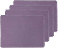 Solino Home Linen Fringe Cloth Placemats Set of 4-100% Pure Linen Mulberry Placemats 14 x 19 Inch for Valentines, Spring, Easter
