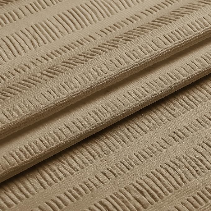 Aiyufeng Taupe Shower Curtain for Bathroom, Embossed Textured Fabric Shower Curtain for Bathroom - Soft Cloth & Hotel Spa, Machine Washable, 36X72,Taupe