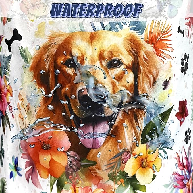 Dog Laundry Basket Oxford Cloth Funny Pet Flower Laundry Hamper With Handle Portable Clothes Storage Basket Foldable Laundry Bag 18.9"x16.5" For Laundry Room/Bedroom/Bathrooms