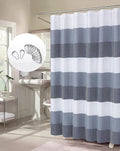 Dainty Home Waffle Weave Waterproof Shower Curtains, Navy 70" x 72", Bath Curtains, Shower Curtain Waterproof Fabric with 12 Roller Ball Hooks