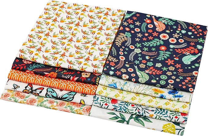 Craftido -25 Options- 100% Cotton Quilting Fabric Bundles 10pcs Fat Quarters 18”x21”-Medium Weight 5.2 oz- Soft Cotton for Quilting, Sewing Project, Patchwork, DIY Crafts – Secret Garden