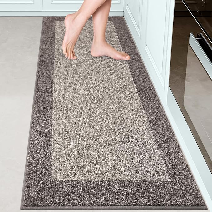 DOMUSTEX Machine Washable Kitchen Rug 24" x 70", Non Slip Kitchen Mat for Floor, Absorbent Entrance Runner Rug for Bedroom, Hallway, Bathroom, Door (Roll Packing)