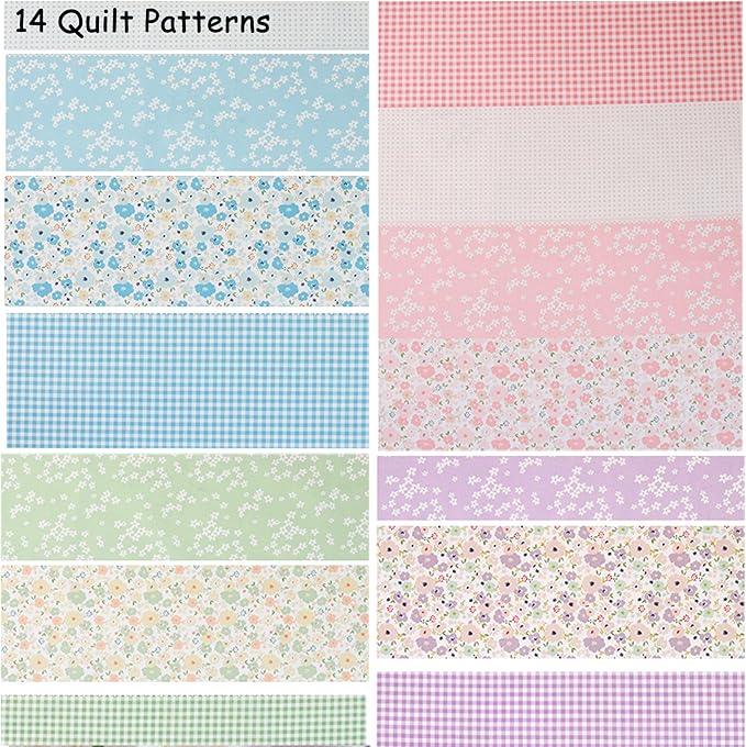 Hanjunzhao 42 5-inch Fabric Squares - Charm Packs for Quilting 5 inch - 5" Charm Quilt Squares - 5x5 Fabric Squares for Quilting, Sewing, Patchwork, and DIY Crafts, Sweet Garden