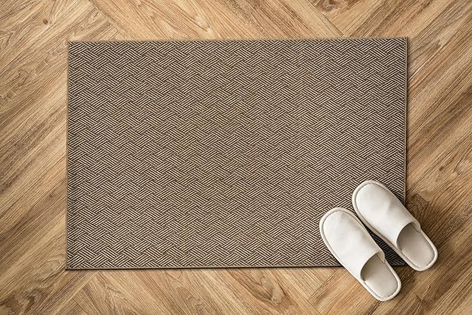 Easy Jute Rugs 2x3 Herringbone Natural Color Living Room Indoor Outdoor Door Mat for Patio and Kitchen Rug High Traffic Washable Easy to Clean Solid Boho Woven Design Carpet (2 x 3)