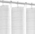 TURKIO White Waffle Shower Curtain, Waffle Weave Striped Shower Curtain Hotel Luxury White Fabric Shower Curtains for Bathroom