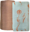 Leyl&Ari Muslin Swaddle Baby Blanket | 100% Organic Cotton Receiving (Wildflowers Set)