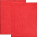 Superior 100% Cotton Bathmat Set, Bath Mats, Bathroom Decor, Shower, Bathtub Essentials, Home Accessories, Small Washable Rug, No Backing, Heavyweight, Nora Collection, Set of 2, 22" x 35", Red