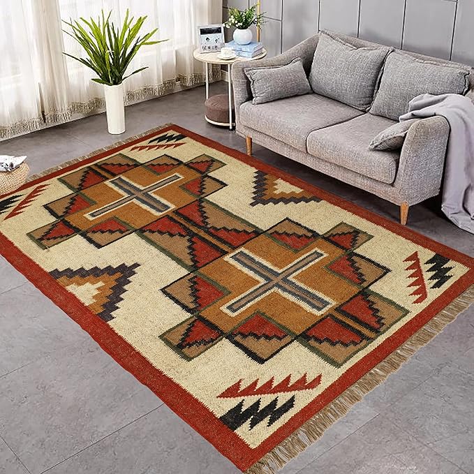 Klim Wool Jute Rug – Handwoven Elegance and Durability (Design 15)