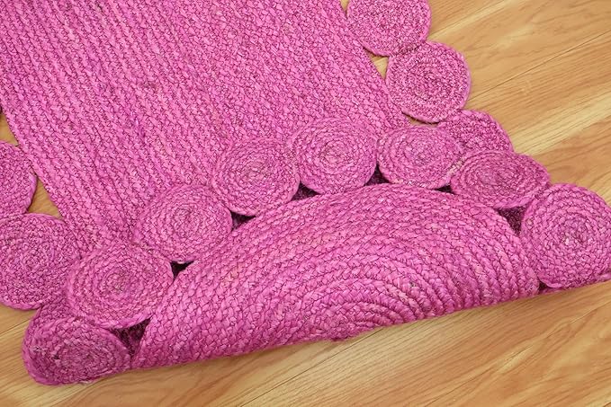 Runner - Oval Rug 3x20 Area Rug Kilim Rug Pink Solid Design 0.27 inches ThickIndoor Outdoor Rug Flatweave Rug High Traffic Area Home & Foyer Corridor Hallway & Stair Runner