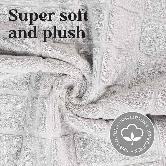 Superior 100% Cotton Bathmat Set, Bath Mats, Bathroom Decor, Shower, Bathtub Essentials, Home Accessories, Small Washable Rug, No Backing, Heavyweight, Nora Collection, Set of 2, 22" x 35", Silver