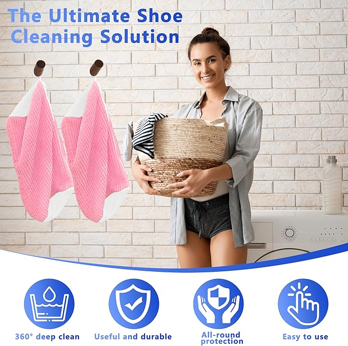 Xinambyh 2Pcs Reusable Shoe Washing Machine Bag for Washer and Dryer:Free Up Hands, Prevent Deformation,shoe bag with Zipper Protection Design, Use for all Shoes,Sports Shoes