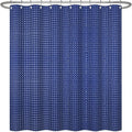 ggaimwf 72x84 Inch Solid Color Shower Curtain for Bathroom Waffle Bath Water Resistant Fabric Curtains Navy Blue Modern Thick Shower Stall Curtain with Metal Hooks