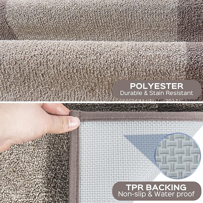 DOMUSTEX Machine Washable Kitchen Rug 24" x 70", Non Slip Kitchen Mat for Floor, Absorbent Entrance Runner Rug for Bedroom, Hallway, Bathroom, Door (Roll Packing)