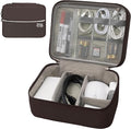 Miavers Electronics Organizer,Travel Cord Organizer Pouch, Portable Cable Organizer Bags, Waterproof Electronic Accessories Storage Case for Cables, Cords, Charger, Phone (Double Layer-Brown)