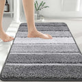 COSY HOMEER Bathroom Rugs 36"x24", Ultra Soft Absorbent Bath Mat with Non-Slip TPR Backing, Machine Washable Shaggy Rug for Bathroom Floor, Grey