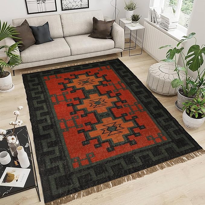 Klim Wool Jute Rug – Handwoven Elegance and Durability (Design 22)